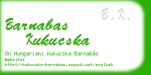 barnabas kukucska business card